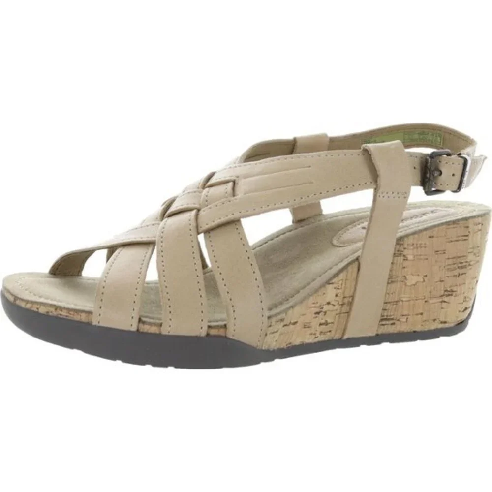 Bussola Nynette Wedge Heel Cross Strap Sandals Sz 9.5 NWB
